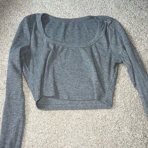 Gray Long Sleeve Women's Top